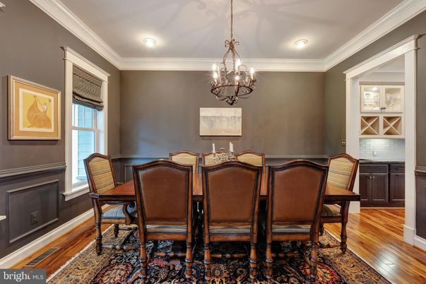 Chandelier, Dining room, Interior, Wood Texture Flooring