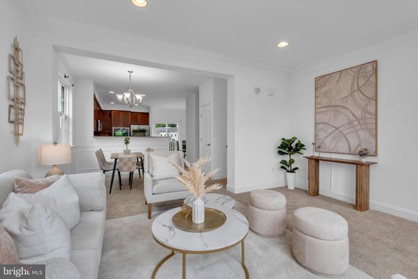 Chandelier, Dining room, Interior, Kitchen, Living room, Recessed Lighting