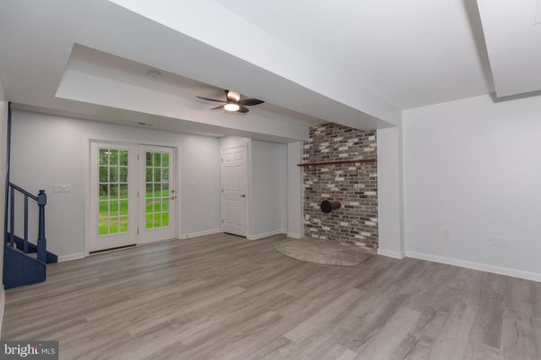 Empty room, Interior, Stone Walls, Wood Texture Flooring