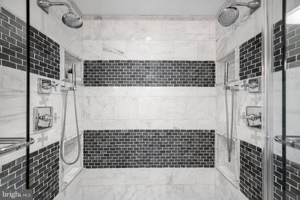 Bathroom, Glass Shower, Interior, Marble, Marble Walls