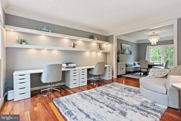 Chandelier, Home Office, Interior, Wood Texture Flooring
