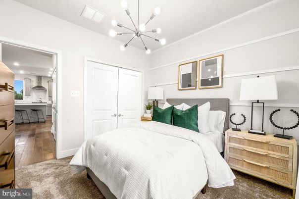 Bedroom, Interior, Kitchen, Pendant Lights, Recessed Lighting, Wood Texture Flooring