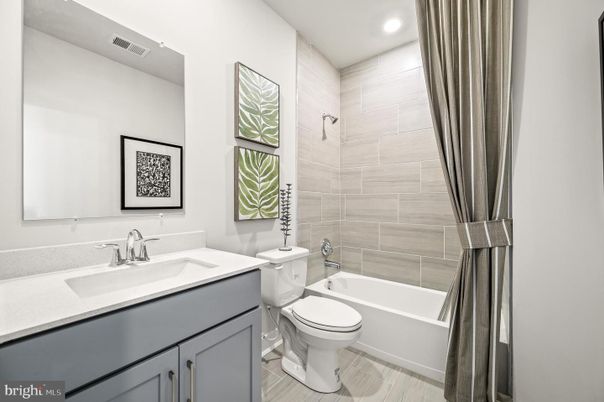 Bathroom, Interior, Recessed Lighting, Wood Texture Flooring
