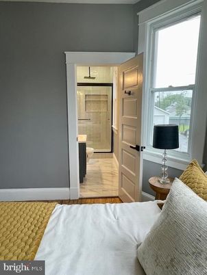 Bathroom, Bedroom, Glass Shower, Interior, Wood Texture Flooring