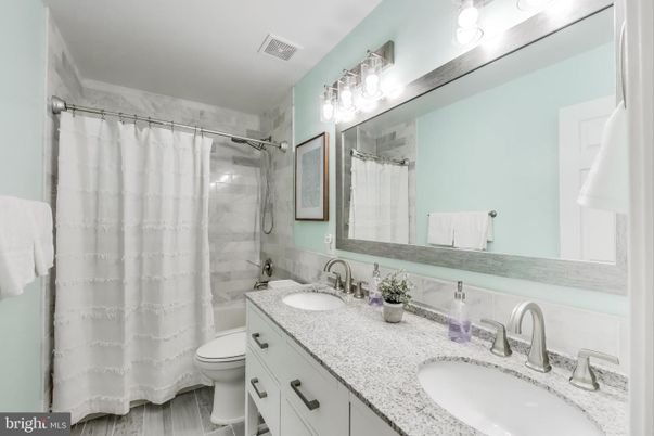 Bathroom, Dual Sink Vanities, Interior, Wood Texture Flooring