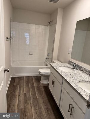 Bathroom, Dual Sink Vanities, Interior, Wood Texture Flooring