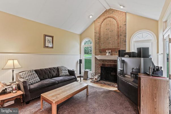 Fireplace, Interior, Living room, Recessed Lighting, Stone Walls