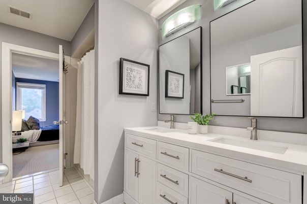 Bathroom, Dual Sink Vanities, Interior, Wood Texture Flooring
