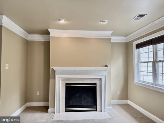 Empty room, Fireplace, Interior, Recessed Lighting