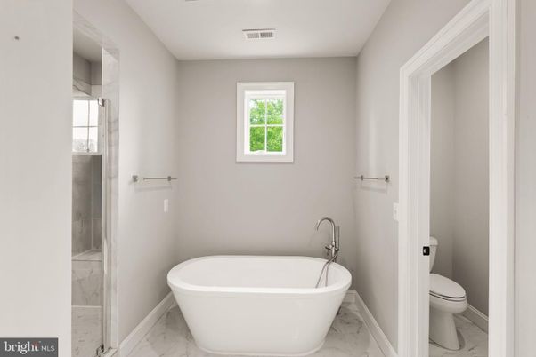Bathroom, Free Standing Baths, Glass Shower, Interior, Marble