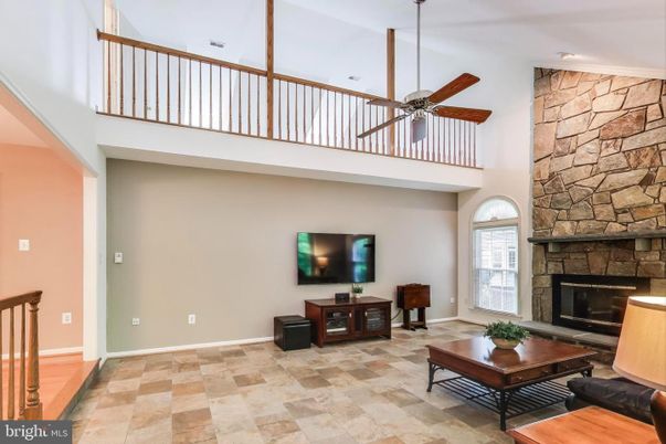 Fireplace, Interior, Living room, Recessed Lighting, Stone Walls
