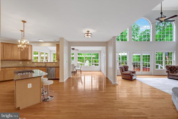 Chandelier, Interior, Kitchen, Living room, Wood Texture Flooring