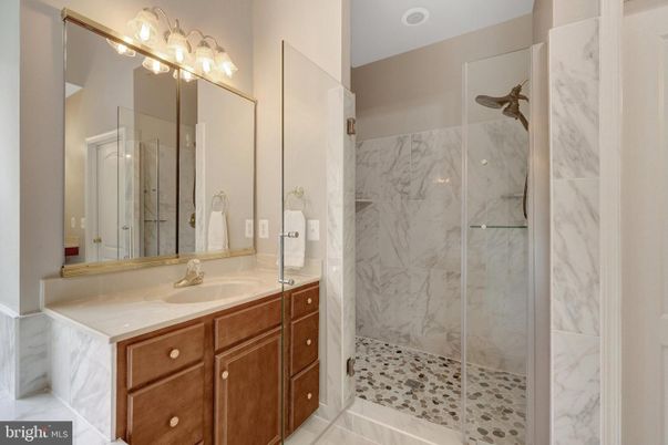 Bathroom, Glass Shower, Interior, Marble Walls