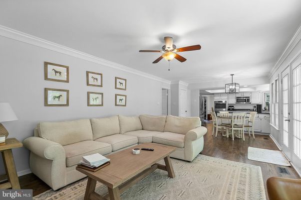Dining room, Interior, Kitchen, Living room, Pendant Lights, Stainless Steel Appliances, Wood Texture Flooring