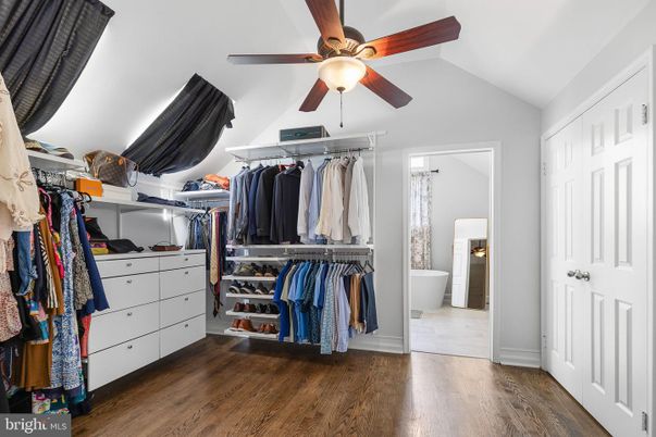 Bathroom, Free Standing Baths, Interior, Walk-in Closets, Wood Texture Flooring