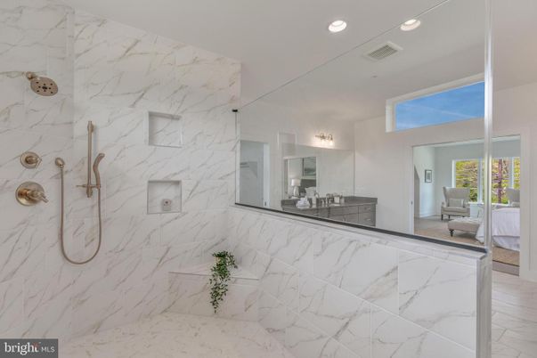 Bathroom, Bedroom, Interior, Marble, Marble Walls, Recessed Lighting