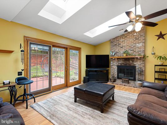 Fireplace, Interior, Living room, Stone Walls, Wood Texture Flooring