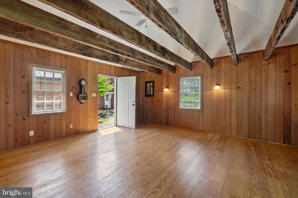 Empty room, Interior, Wooden Beams, Wood Texture Flooring, Wooden Walls
