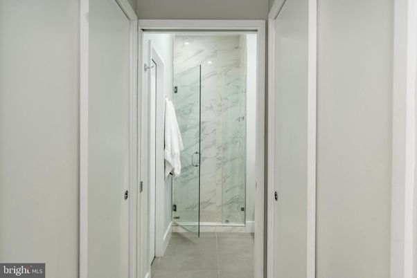 Bathroom, Glass Shower, Interior, Marble Walls