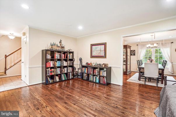 Dining room, Interior, Pendant Lights, Recessed Lighting, Wood Texture Flooring