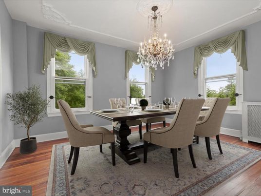Chandelier, Dining room, Interior, Wood Texture Flooring