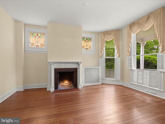 Empty room, Fireplace, Interior, Wood Texture Flooring