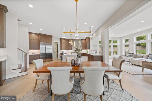 Dining room, Interior, Kitchen, Living room, Pendant Lights, Recessed Lighting, Stainless Steel Appliances, Wood Texture Flooring