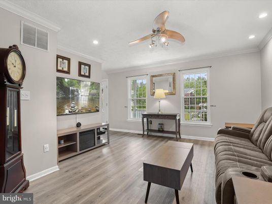Home Theatre Room, Interior, Living room, Recessed Lighting, Wood Texture Flooring