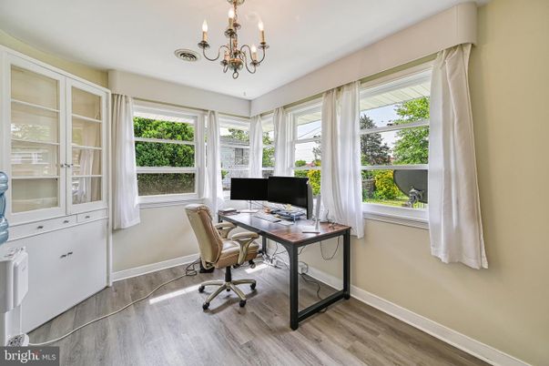 Chandelier, Home Office, Interior, Wood Texture Flooring
