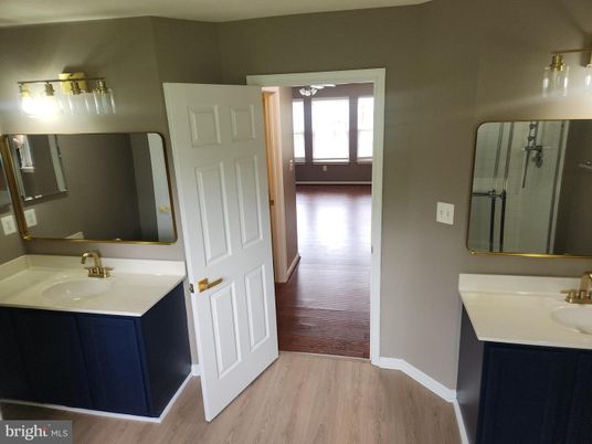 Bathroom, Dual Sink Vanities, Interior, Wood Texture Flooring