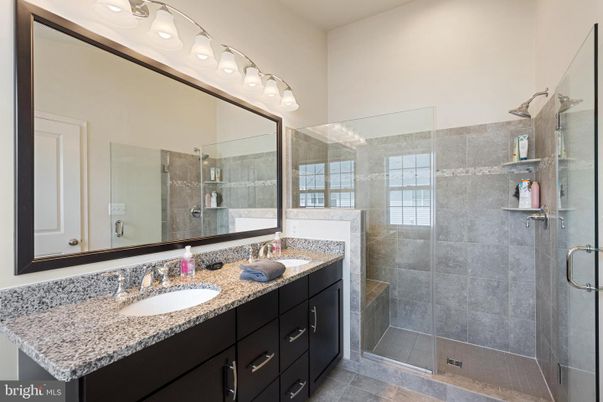 Bathroom, Dual Sink Vanities, Glass Shower, Interior