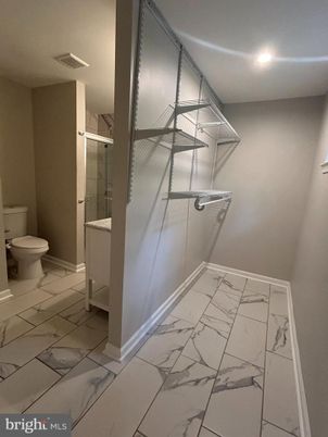 Bathroom, Glass Shower, Interior, Marble, Recessed Lighting