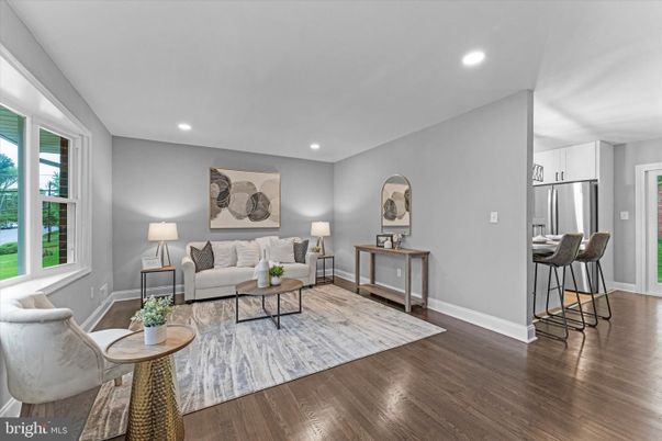 Interior, Kitchen, Living room, Recessed Lighting, Stainless Steel Appliances, Wood Texture Flooring