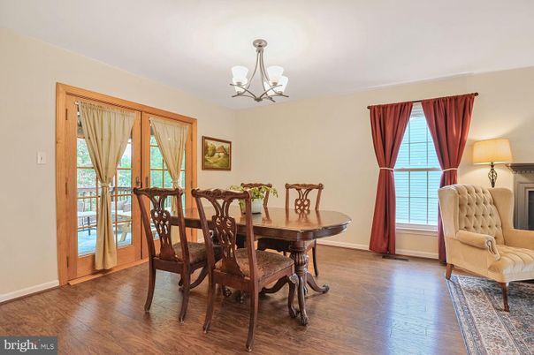 Chandelier, Dining room, Interior, Wood Texture Flooring