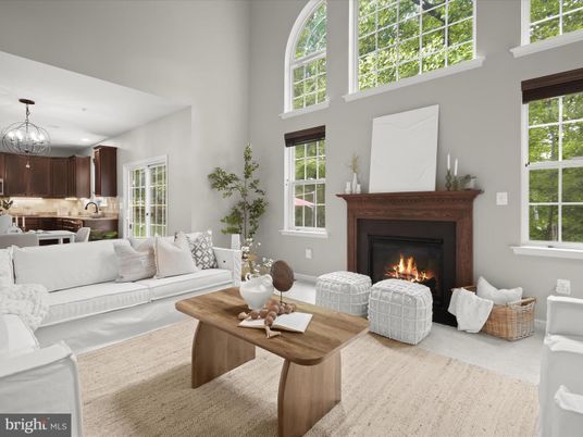 Dining room, Fireplace, Interior, Living room, Pendant Lights, Recessed Lighting