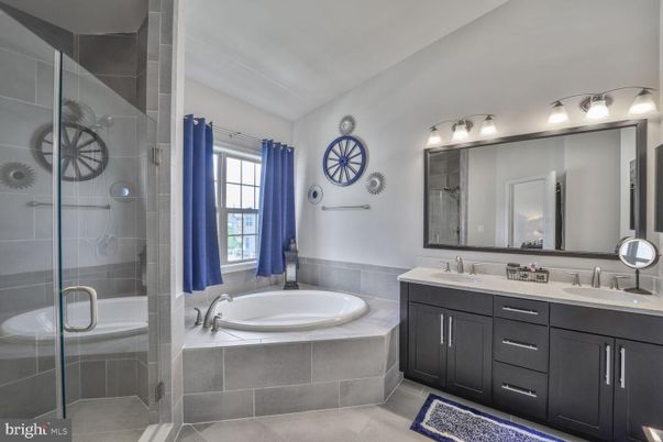 Bathroom, Dual Sink Vanities, Glass Shower, Interior