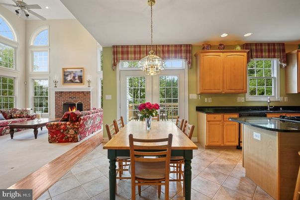Dining room, Fireplace, Interior, Kitchen, Living room, Pendant Lights, Recessed Lighting