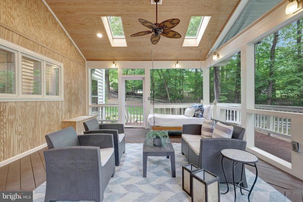 Interior, Living room, Recessed Lighting, Sun Room, Wooden Ceilings, Wood Texture Flooring