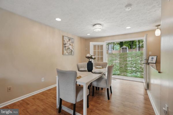Dining room, Interior, Pendant Lights, Recessed Lighting, Wood Texture Flooring