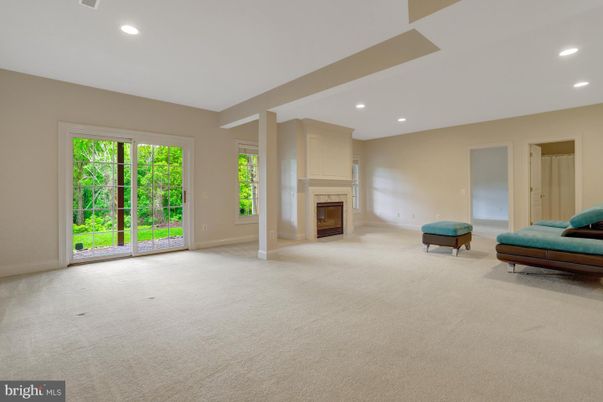 Empty room, Fireplace, Interior, Recessed Lighting