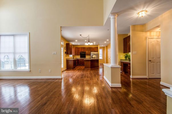 Chandelier, Interior, Kitchen, Recessed Lighting, Wood Texture Flooring
