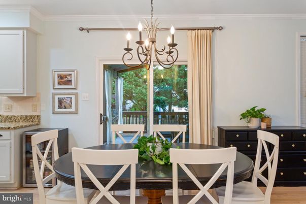 Chandelier, Dining room, Interior, Wood Texture Flooring