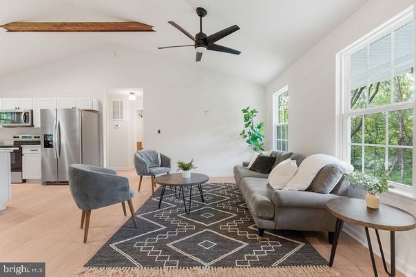 Interior, Kitchen, Living room, Stainless Steel Appliances, Wooden Beams, Wood Texture Flooring