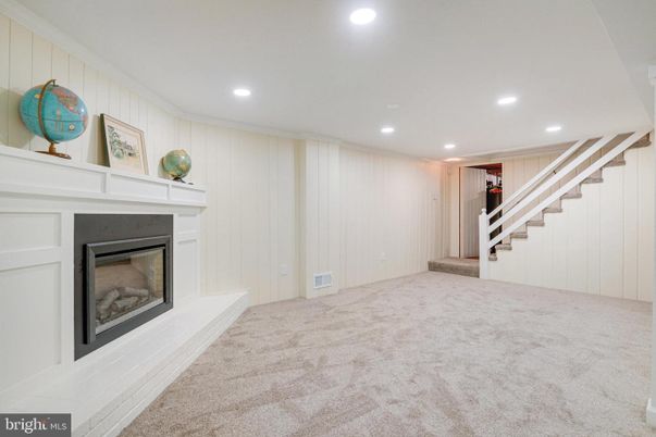 Empty room, Fireplace, Interior, Recessed Lighting