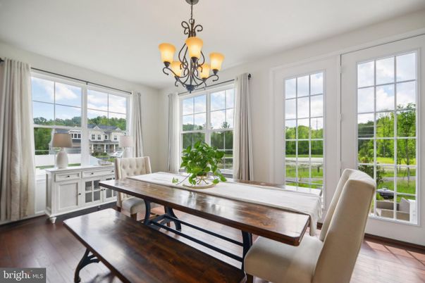 Chandelier, Dining room, Interior, Wood Texture Flooring