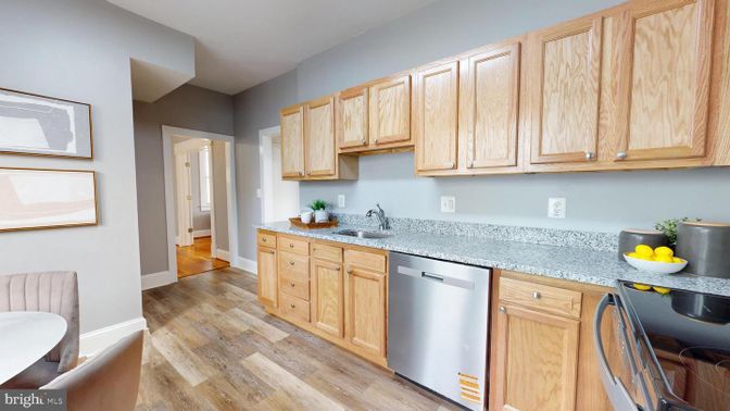 Interior, Kitchen, Wood Texture Flooring
