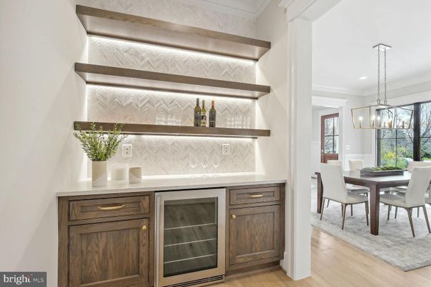 Dining room, Interior, Pendant Lights, Recessed Lighting, Wood Texture Flooring