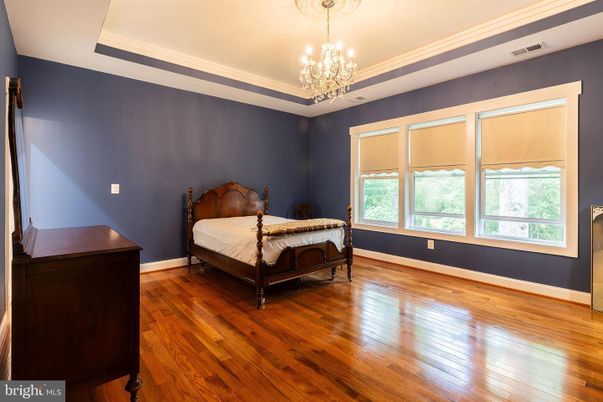 Bedroom, Chandelier, Interior, Wood Texture Flooring