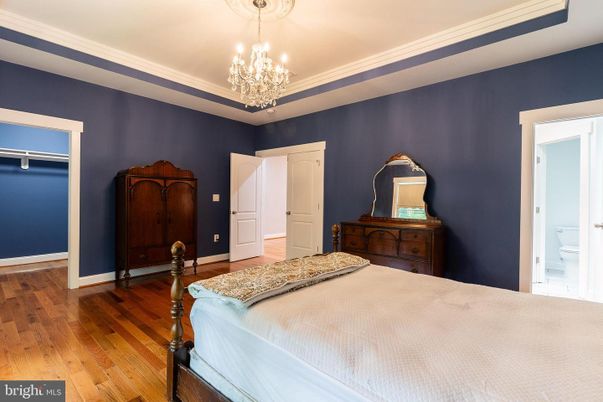 Bedroom, Chandelier, Interior, Wood Texture Flooring