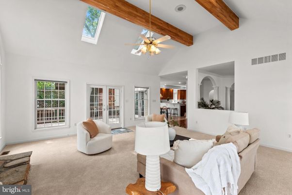 Interior, Kitchen, Living room, Recessed Lighting, Wooden Beams